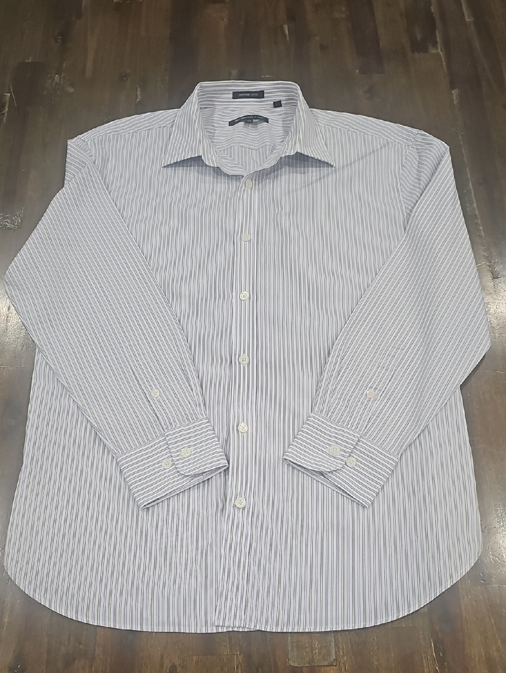 John Varvatos Purple and Gray Striped Dress Shirt